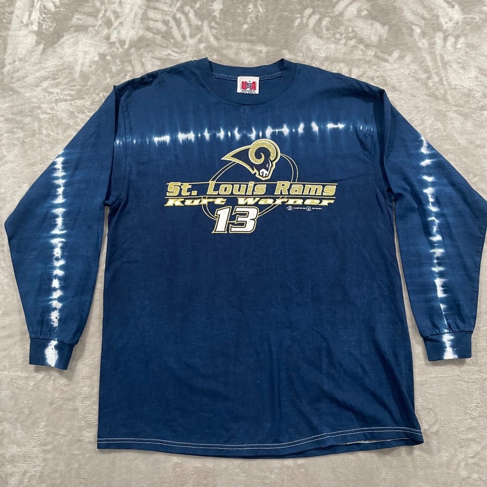 Vintage St Louis Rams Shirt Mens XL Sweater Kurt Warner Y2K NFL Football